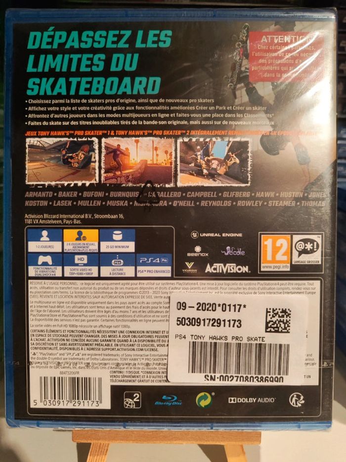 Tony Hawk's Pro Skater 1 et 2 PS4 neuf sous blister - photo numéro 2