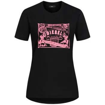 T-shirt Diesel Noir Femme Taille XSS Neuf et Authentique