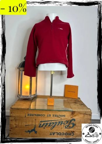 Polaire adidas vintage rouge taille 14 uk 42 f