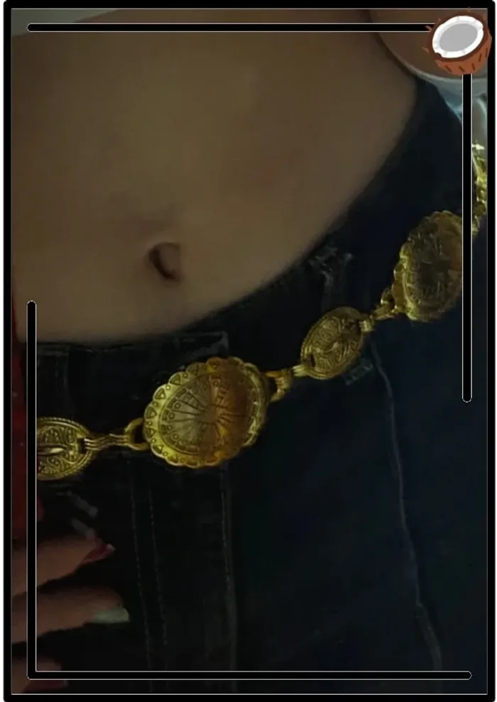 Ceinture dorée vintage bohème chic – Ajustable jusqu'à 105cm - photo numéro 2
