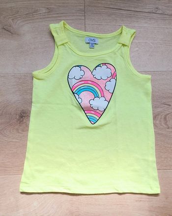 Débardeur jaune fluo arc-en-ciel 🌈 taille 3/4 ans OVS