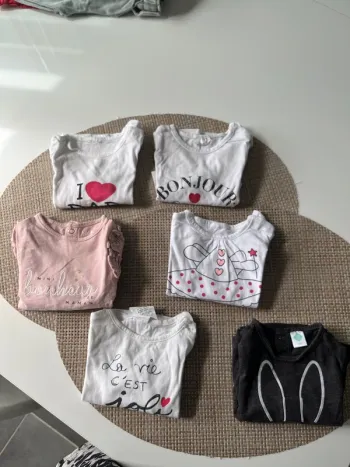 6 tee shirt manches longues taille 3 mois