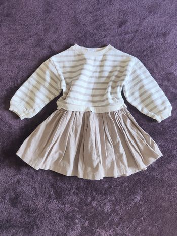 Robe ml rayée marron beige Zara 3 4 ans