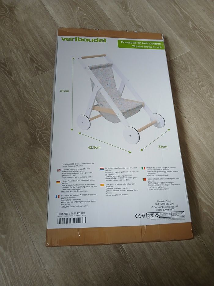 Jouet poussette poupon vertbaudet neuve - photo numéro 3
