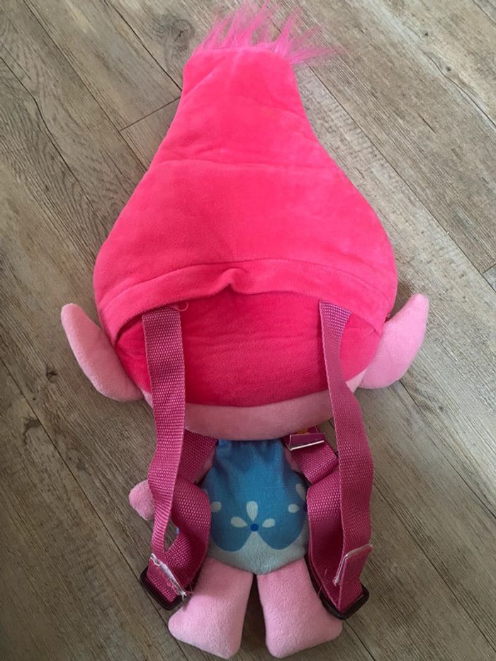 Lot sac à dos rose réglable et coussin trolls dreamworks - photo numéro 3
