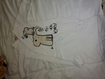 Pyjama 1 mois, blanc avec éléphant