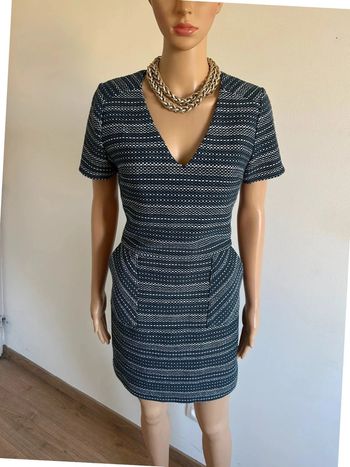 Robe bleue et argentée à manches courtes Morgan taille 38 TBE