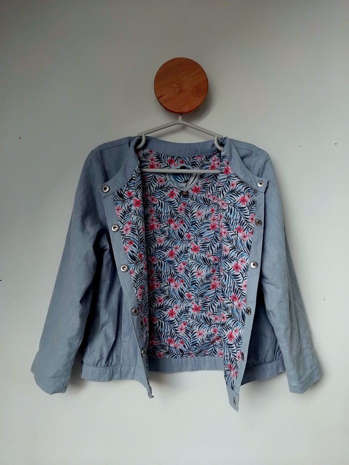 Veste Bleue Fleurs 6 ans Fille Sergent Major 🩵