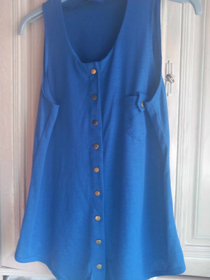 Chemisier sans manches bleu