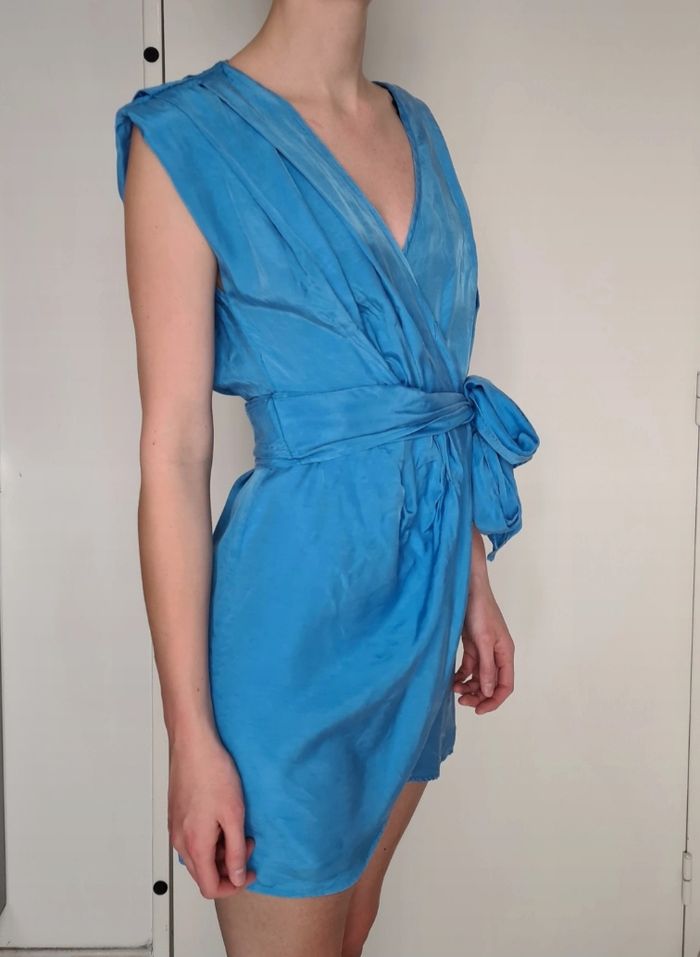 Robe Zara satin bleu - photo numéro 3
