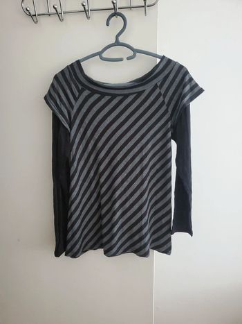 Manche longue rayé T40