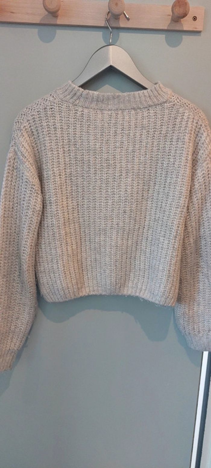 Pull maille fille beige - photo numéro 2