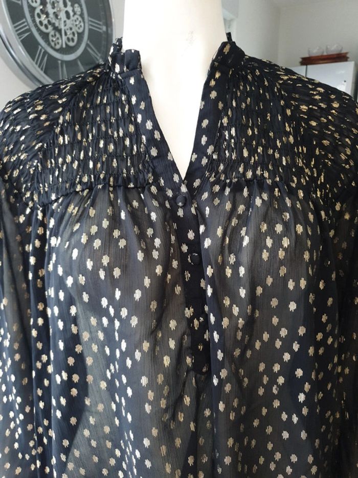 Chemisier noir or - photo numéro 5