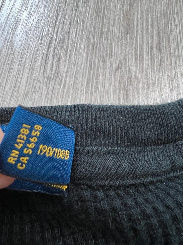 Pull nid-d’abeilles Ralph Lauren Noir avec logo brodé rouge Taille XXL - photo numéro 11