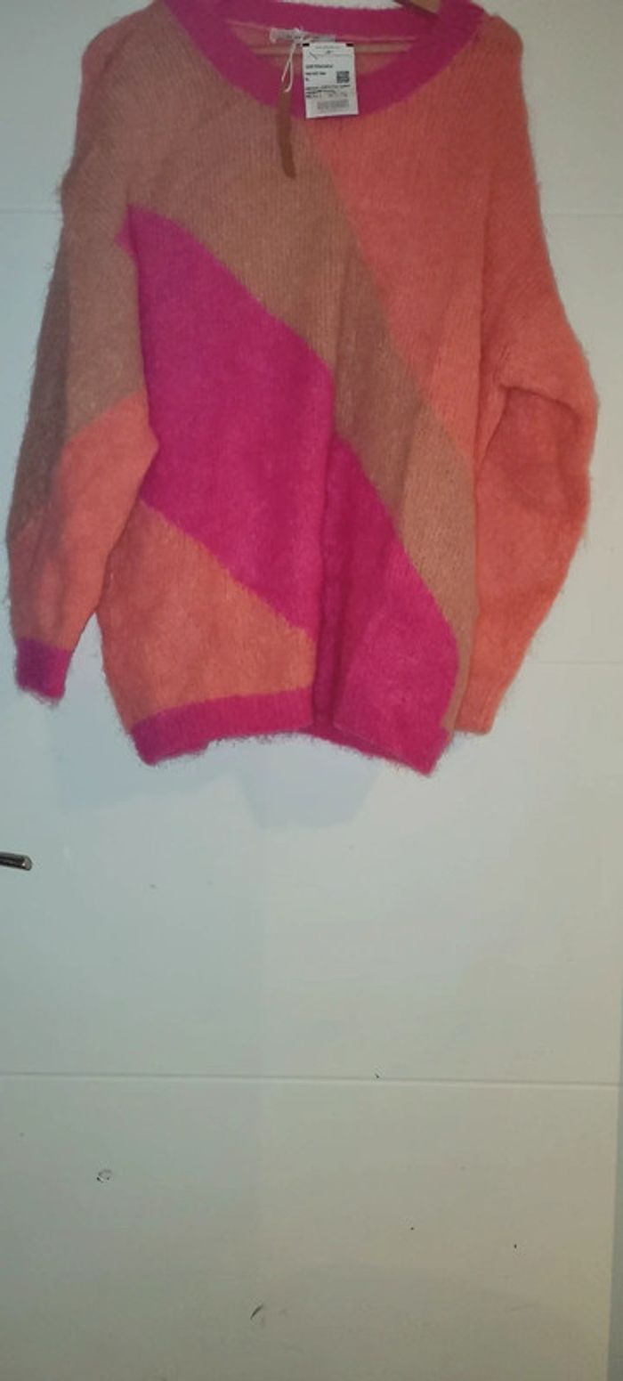 Superbe pull neuf en mohair Promod colorama effet lose taille XL - photo numéro 3