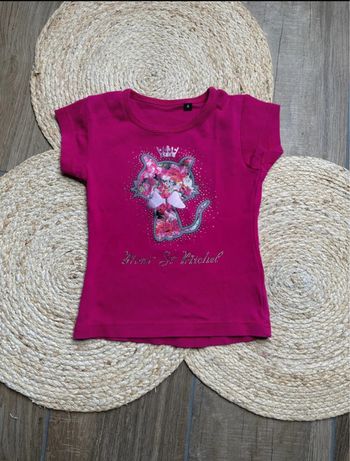 T-shirt fille 4 ans - motif chat Mont St Michel