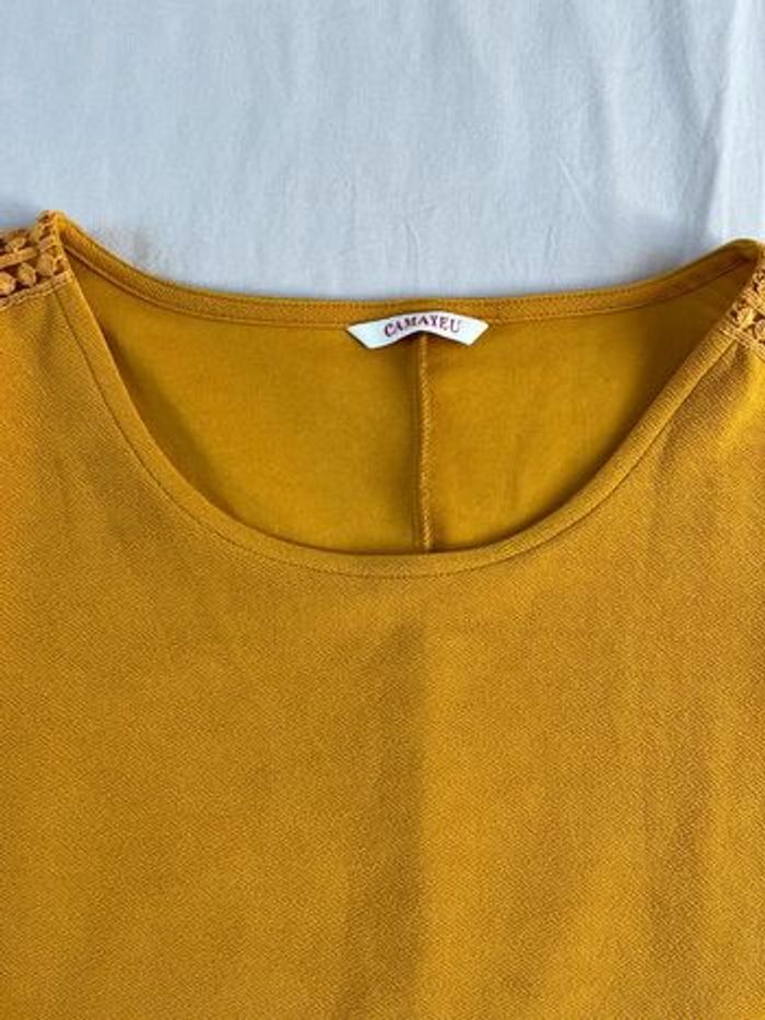 Tee-shirt jaune Camaïeu taille M - photo numéro 2