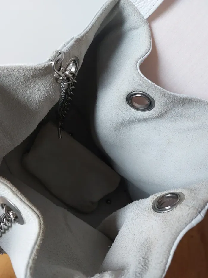 Magnifique sac en cuir blanc - photo numéro 6