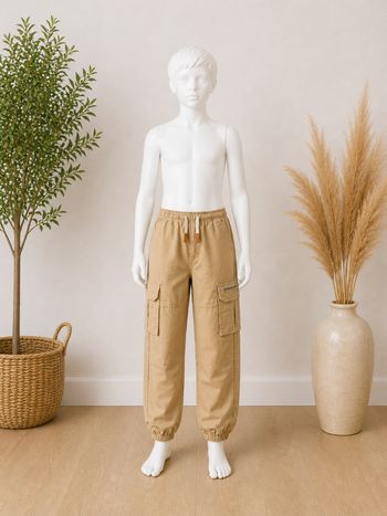 Pantalon Cargo enfant avec poches beige