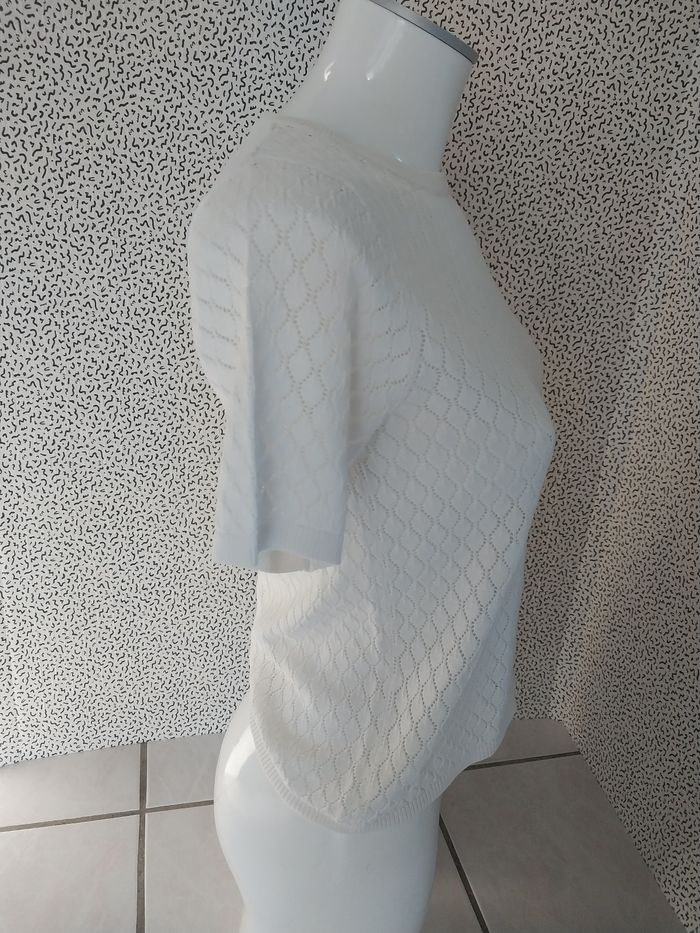 Pull fin ajouré blanc Pimkie Taille S - photo numéro 3