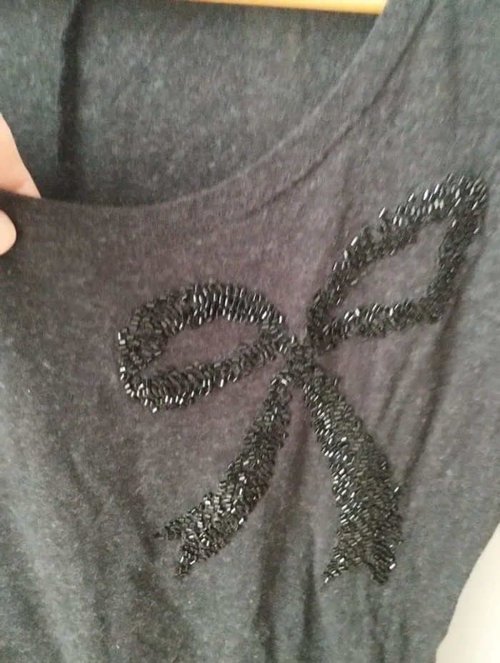 Tee shirt noir chiné naf Naf XS - photo numéro 3