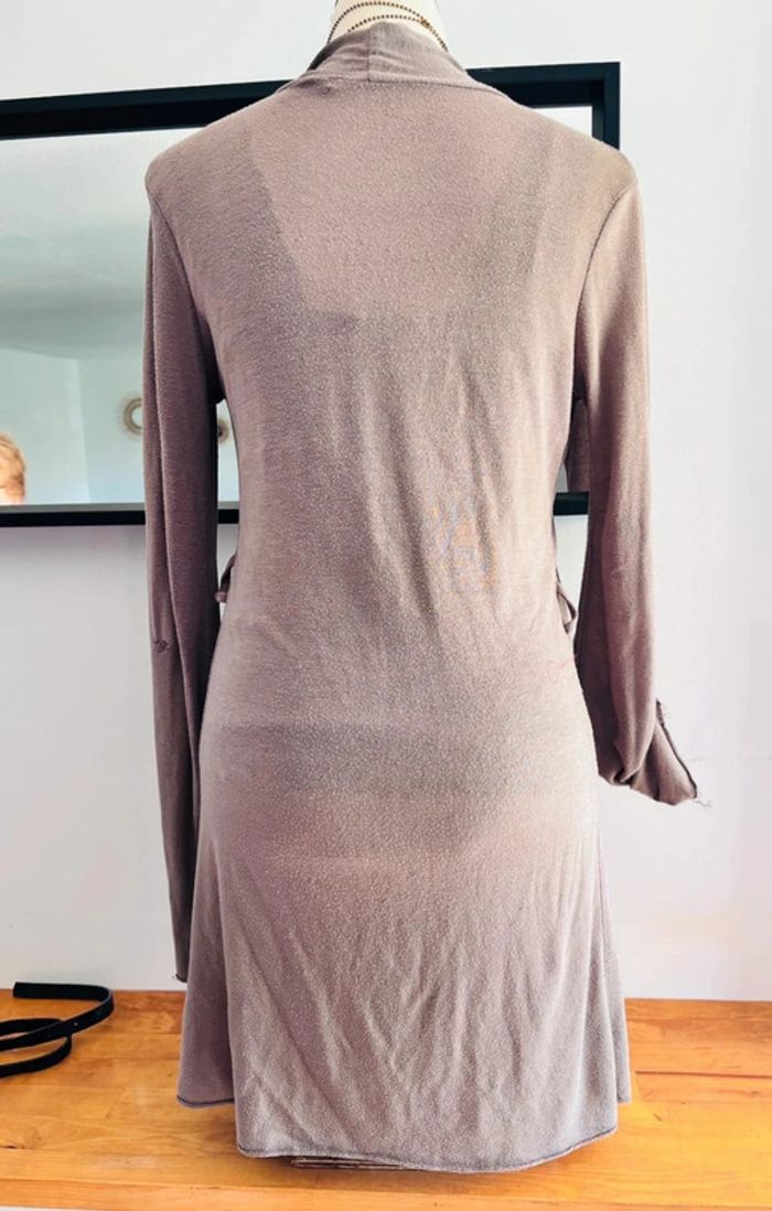 💕 longue veste type cardigan marron clair taille unique #R2banjo - photo numéro 4