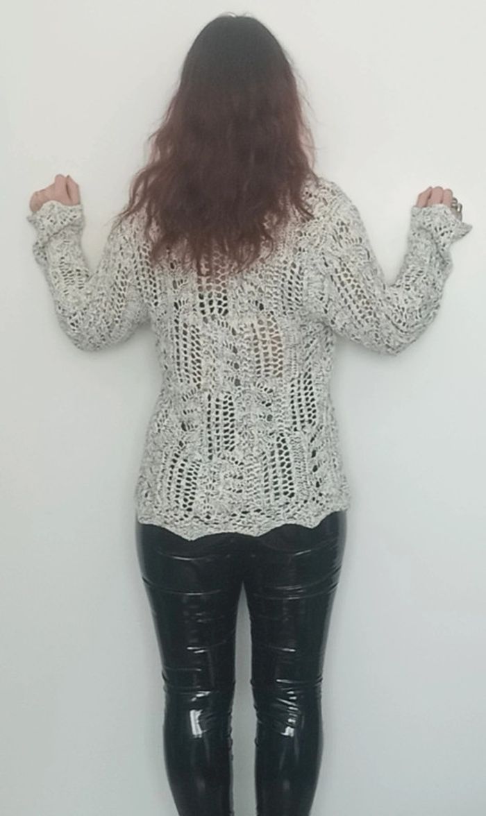 Magnifique pull crochet ajouré taille 42 - photo numéro 5