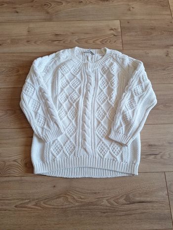 Pull blanc en coton