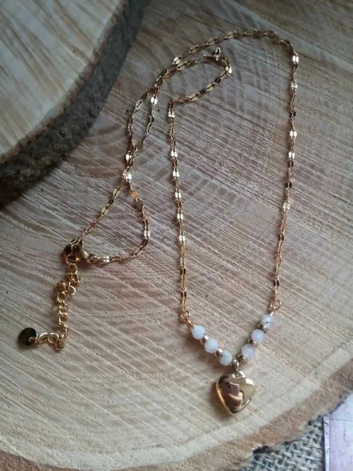 Collier coeur labradorite 🤍.