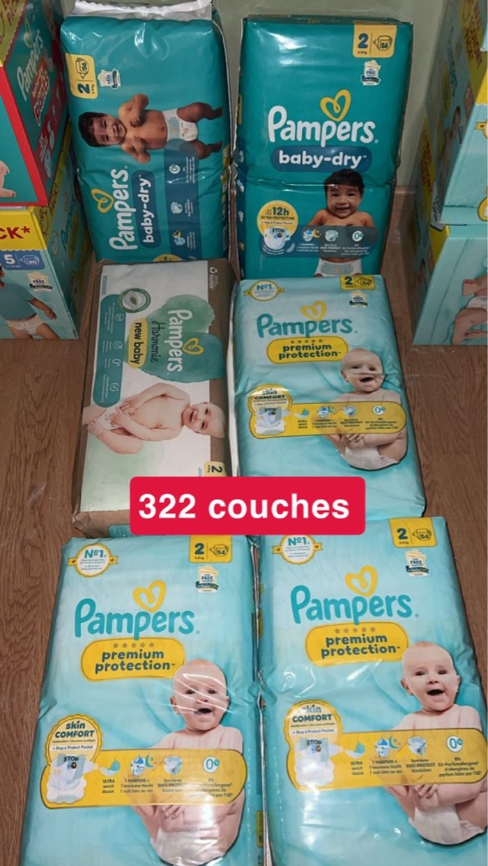6 paquet couche Pampers taille 2 neuf