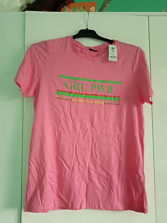 T-shirt rose simple taille M Undiz 100% Cotton