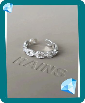 Bague réglable chaîne ornements argent