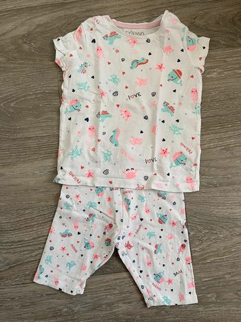 Ensemble t-shirt + short fille 12 mois