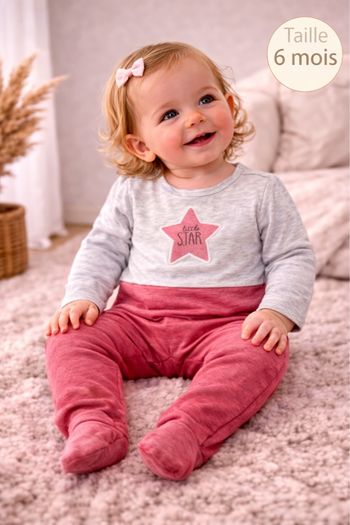 Pyjama demi saison tape à l’œil 6 mois fille 