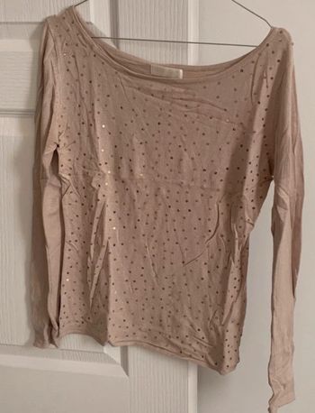 Pull fin sequins beige taille S