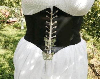 A24 ceinture gaine corset vintage rétro ajustable noire