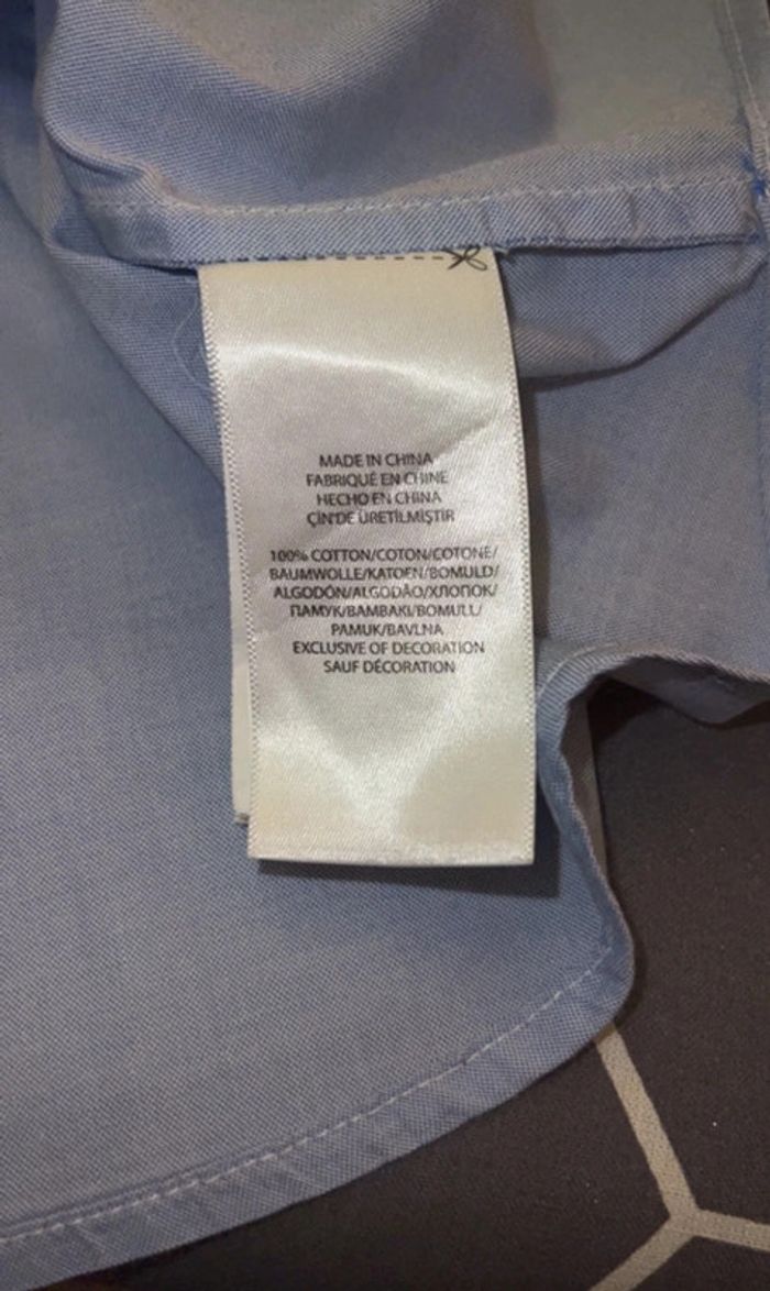 Chemise bleu ciel manches courtes col claudine 6 ans - Ralph Lauren - photo numéro 5