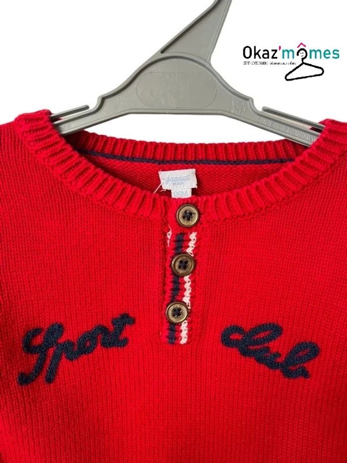 Pull coton rouge “Sport club” - Jacadi 6 mois - photo numéro 2