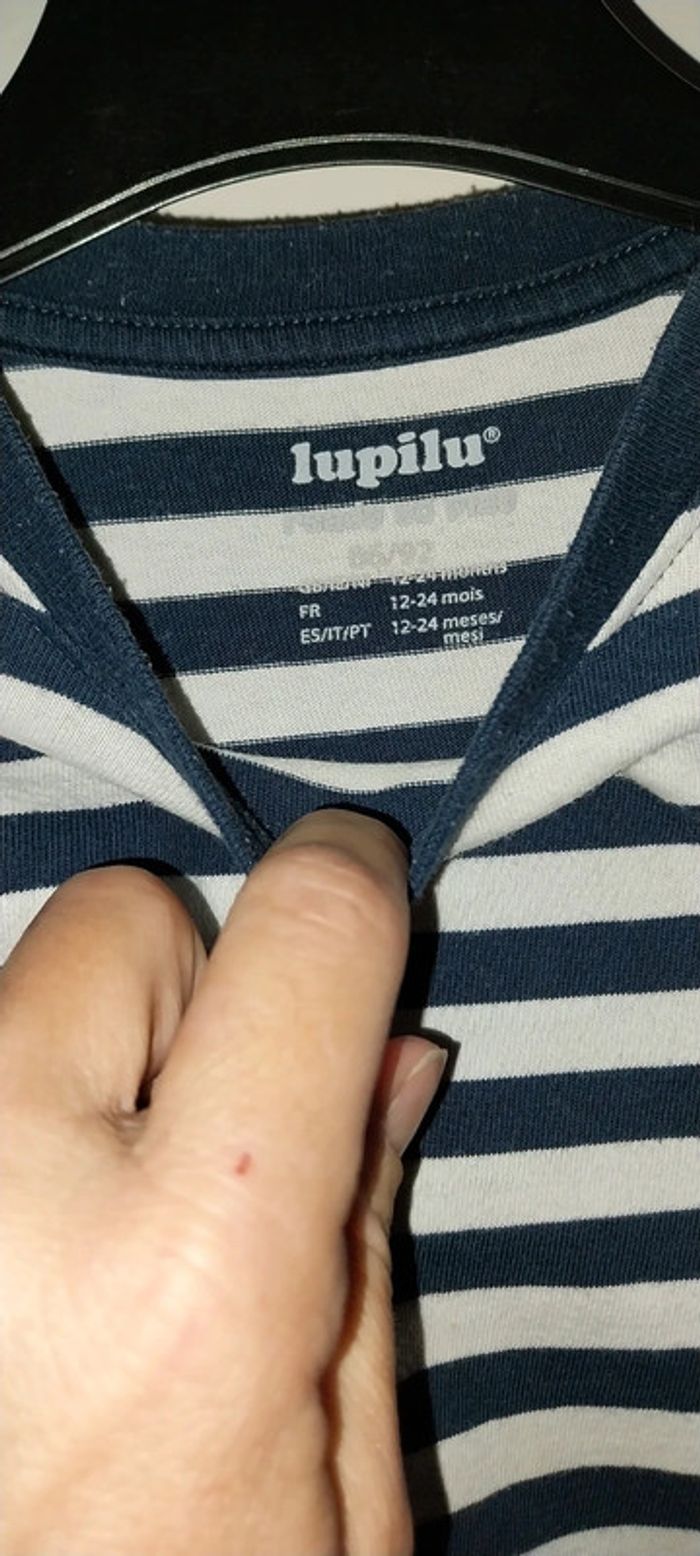 T-shirt/ Top mariniere manches longues by Lupilu excellent état 12/24 mois - photo numéro 6