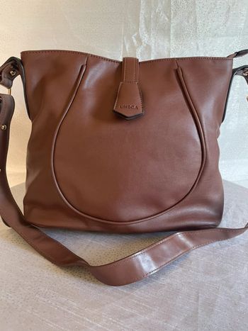 Coup de cœur! Beau sac marron chic Lineca