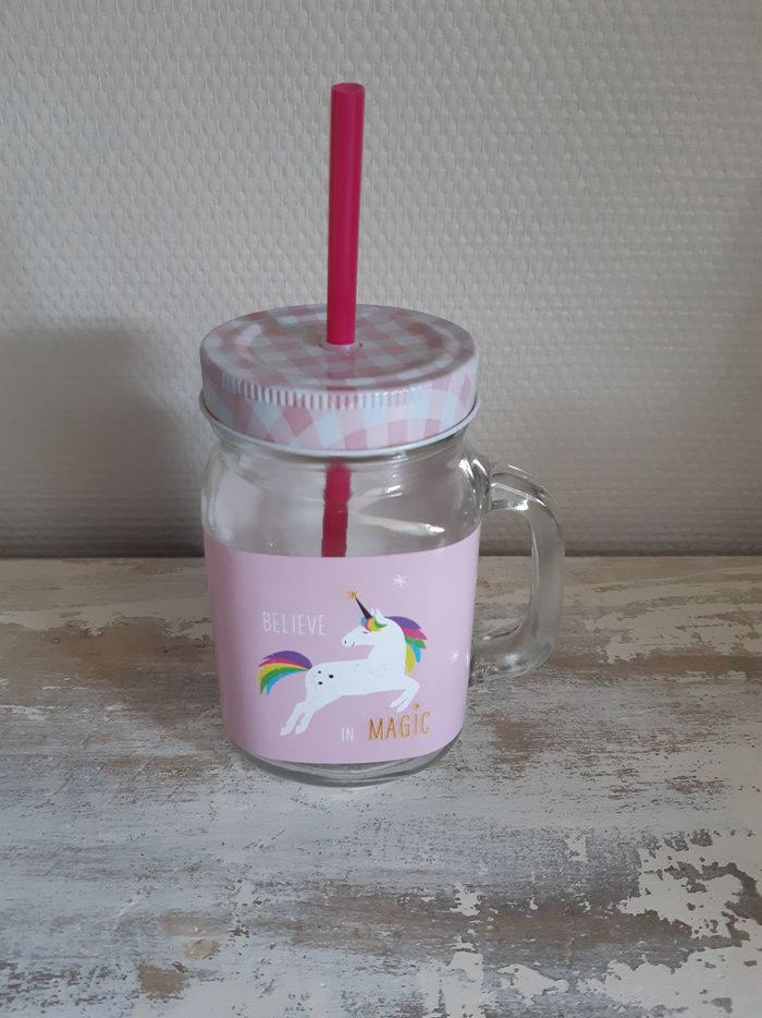 Verre licorne avec paille et couvercle - photo numéro 3