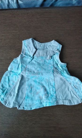 Chemise manches courtes  , marron à point blanc, fleur et papillon  , 3M