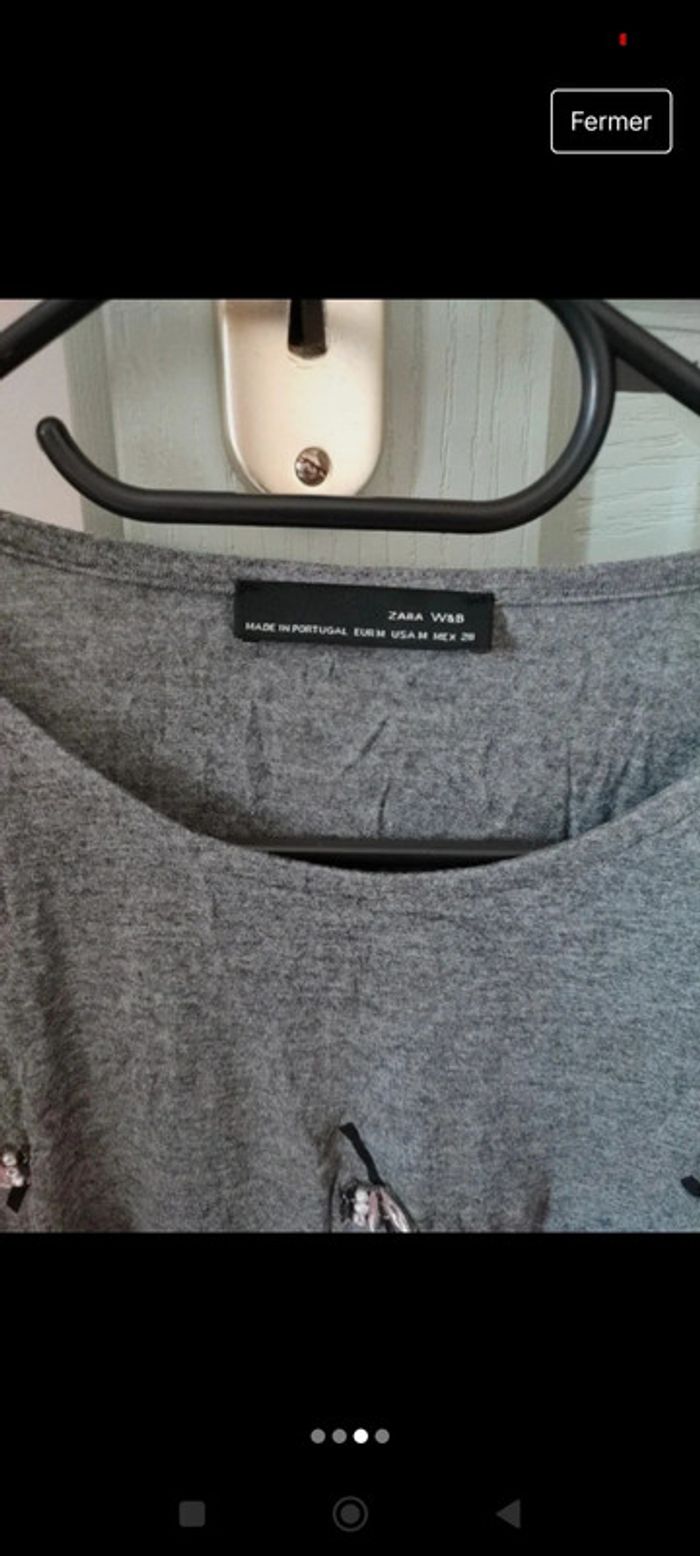 Blouse bi matière a bijou Zara - photo numéro 3