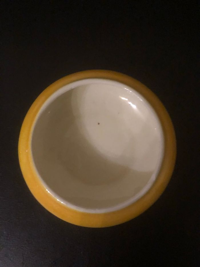 Sucrier vintage »Vallauris »jaune et cigale - photo numéro 5