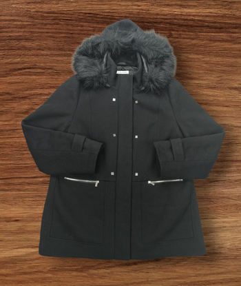 Manteau Christine Laure Noir différentes matières -  Taille unique  - Très bon