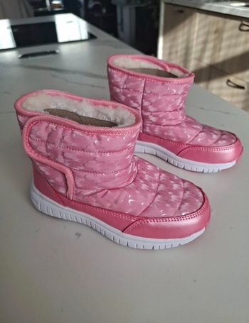 Bottes chaude hiver neige fille rose
