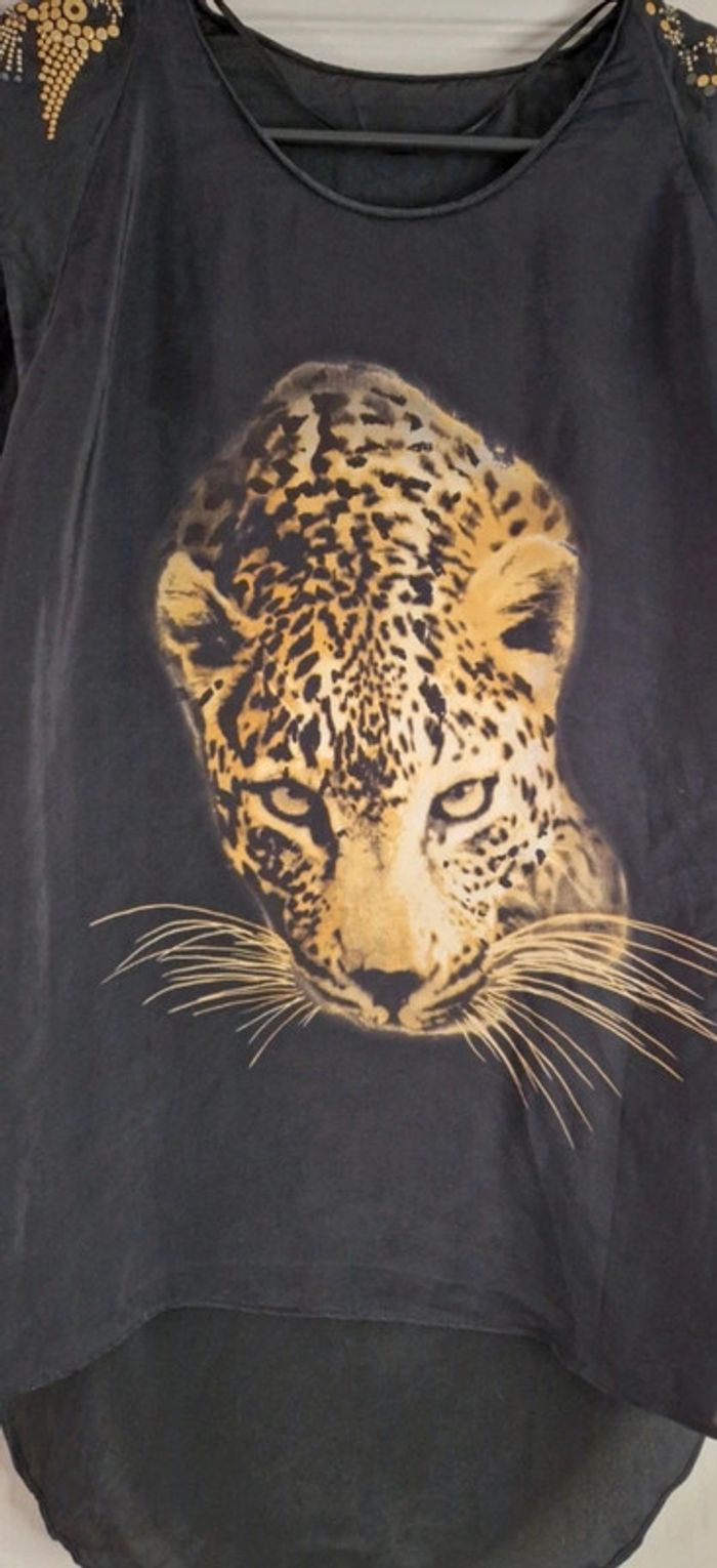 Debardeur en soie, motif léopard - photo numéro 9