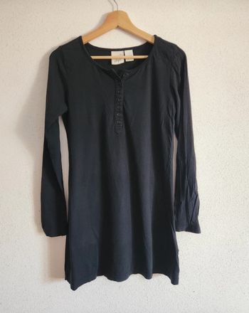 Tunique noire 100% coton – Coupe droite longue – Taille 38 – La Redoute