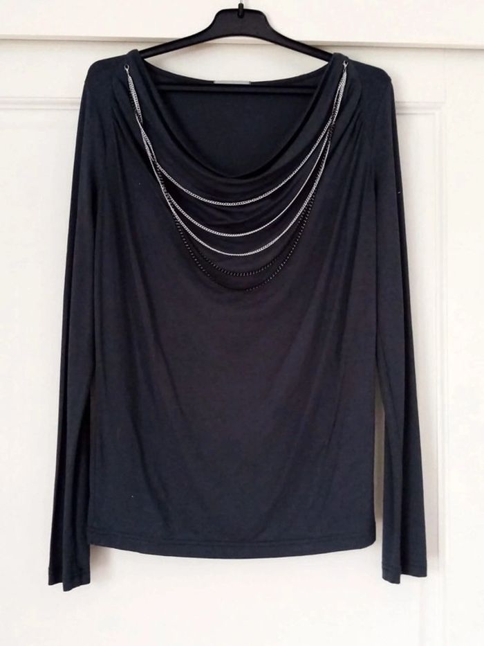 Blouse tunique t-shirt gris collier 3 suisses taille 36