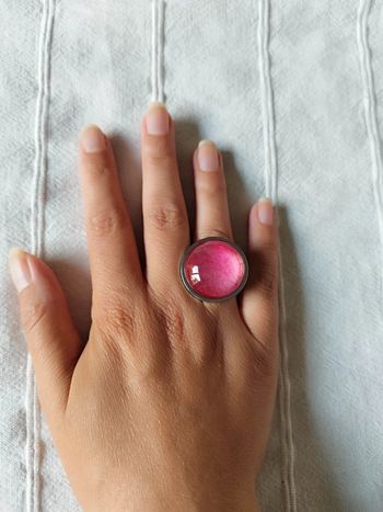 bague ajustable en acier inoxydable argenté